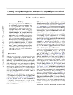 Uplifting Message Passing Neural Network with Graph Original Information