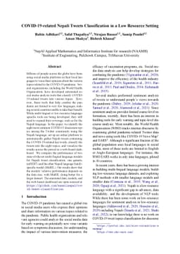 COVID-19-related Nepali Tweets Classification in a Low Resource Setting
