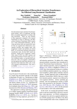 An Exploration of Hierarchical Attention Transformers for Efficient Long
  Document Classification