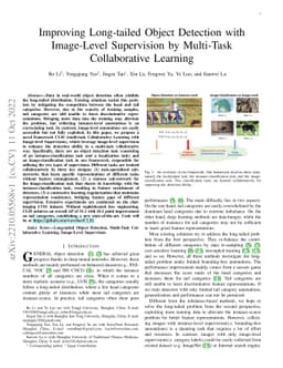 Improving Long-tailed Object Detection with Image-Level Supervision by
  Multi-Task Collaborative Learning