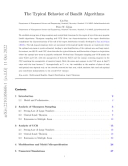 The Typical Behavior of Bandit Algorithms