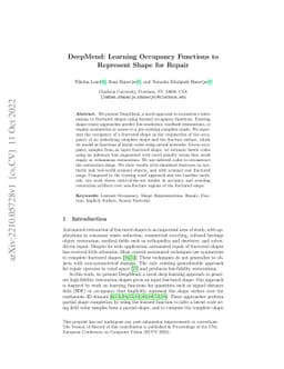 DeepMend: Learning Occupancy Functions to Represent Shape for Repair