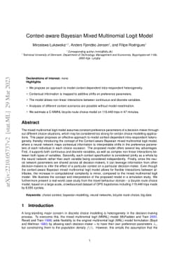 Context-aware Bayesian Mixed Multinomial Logit Model