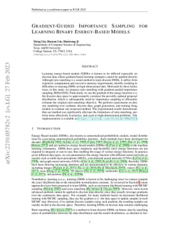 Gradient-Guided Importance Sampling for Learning Binary Energy-Based
  Models