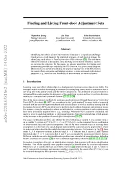 Finding and Listing Front-door Adjustment Sets