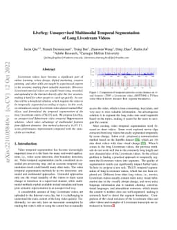 LiveSeg: Unsupervised Multimodal Temporal Segmentation of Long
  Livestream Videos