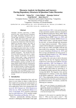 Discourse Analysis via Questions and Answers: Parsing Dependency
  Structures of Questions Under Discussion