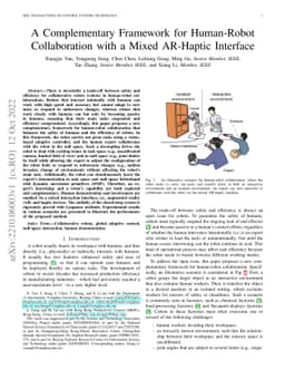 A Complementary Framework for Human-Robot Collaboration with a Mixed
  AR-Haptic Interface