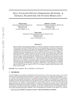 Self-Validated Physics-Embedding Network: A General Framework for
  Inverse Modelling