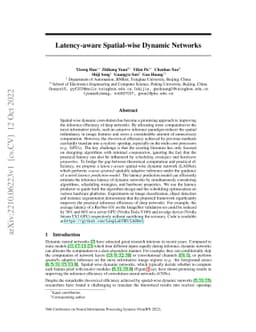 Latency-aware Spatial-wise Dynamic Networks