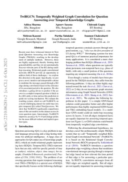 TwiRGCN: Temporally Weighted Graph Convolution for Question Answering
  over Temporal Knowledge Graphs