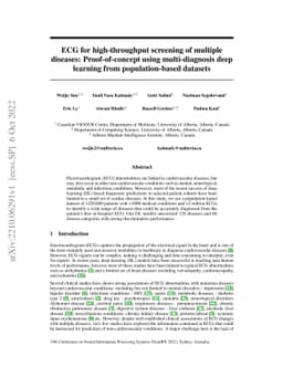 ECG for high-throughput screening of multiple diseases: Proof-of-concept
  using multi-diagnosis deep learning from population-based datasets