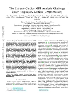The Extreme Cardiac MRI Analysis Challenge under Respiratory Motion
  (CMRxMotion)