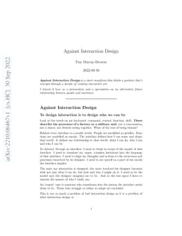 Against Interaction Design