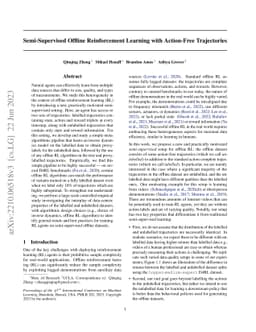 Semi-Supervised Offline Reinforcement Learning with Action-Free
  Trajectories
