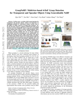 GraspNeRF: Multiview-based 6-DoF Grasp Detection for Transparent and
  Specular Objects Using Generalizable NeRF