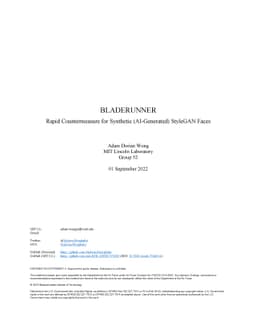 BLADERUNNER: Rapid Countermeasure for Synthetic (AI-Generated) StyleGAN
  Faces