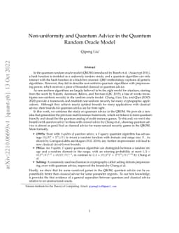 Non-uniformity and Quantum Advice in the Quantum Random Oracle Model