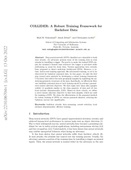 COLLIDER: A Robust Training Framework for Backdoor Data