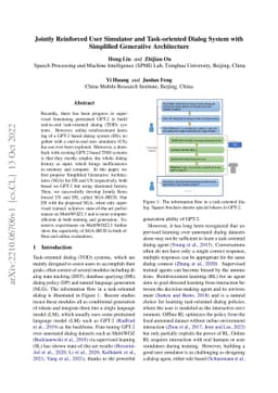 Jointly Reinforced User Simulator and Task-oriented Dialog System with
  Simplified Generative Architecture