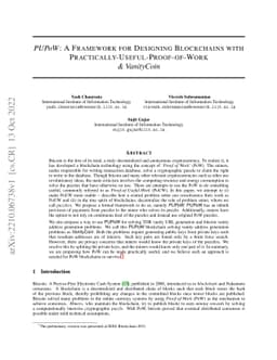 PUPoW: A framework for designing blockchains with
  practically-useful-proof-of-work & vanitycoin