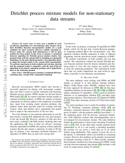 Dirichlet process mixture models for non-stationary data streams