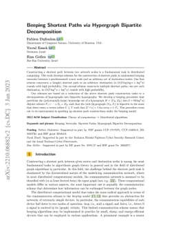 Beeping Shortest Paths via Hypergraph Bipartite Decomposition