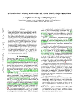 NoMorelization: Building Normalizer-Free Models from a Sample's
  Perspective