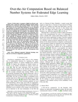 Over-the-Air Computation Based on Balanced Number Systems for Federated
  Edge Learning