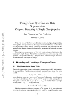 Detecting A Single Change-point