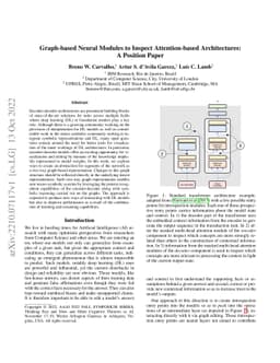 Graph-based Neural Modules to Inspect Attention-based Architectures: A
  Position Paper