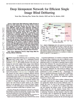 Deep Idempotent Network for Efficient Single Image Blind Deblurring
