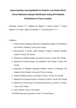Improving Deep Learning Models for Pediatric Low-Grade Glioma Tumors
  Molecular Subtype Identification Using 3D Probability Distributions of Tumor
  Location