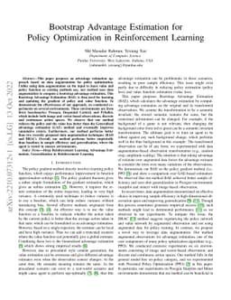 Bootstrap Advantage Estimation for Policy Optimization in Reinforcement
  Learning