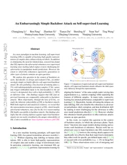 An Embarrassingly Simple Backdoor Attack on Self-supervised Learning