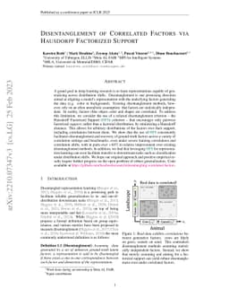 Disentanglement of Correlated Factors via Hausdorff Factorized Support