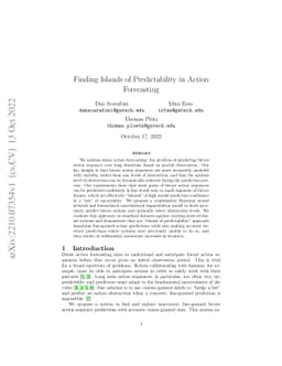 Finding Islands of Predictability in Action Forecasting