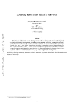Anomaly detection in dynamic networks