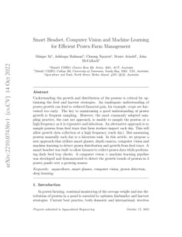 Smart Headset, Computer Vision and Machine Learning for Efficient Prawn
  Farm Management
