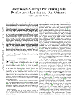 Decentralized Coverage Path Planning with Reinforcement Learning and
  Dual Guidance