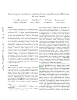 Spatiotemporal Classification with limited labels using Constrained
  Clustering for large datasets