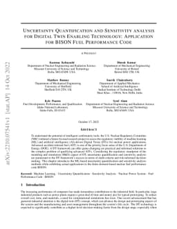 Uncertainty Quantification and Sensitivity analysis for Digital Twin
  Enabling Technology: Application for BISON Fuel Performance Code