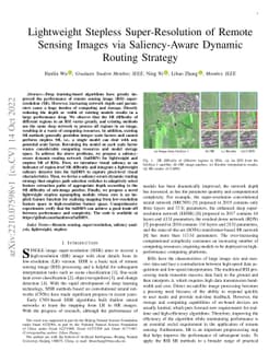 Lightweight Stepless Super-Resolution of Remote Sensing Images via
  Saliency-Aware Dynamic Routing Strategy