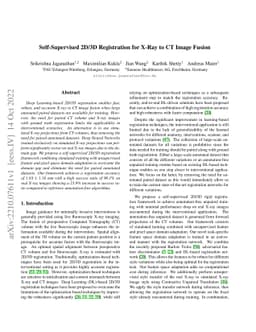 Self-Supervised 2D/3D Registration for X-Ray to CT Image Fusion
