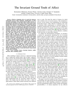 The Invariant Ground Truth of Affect