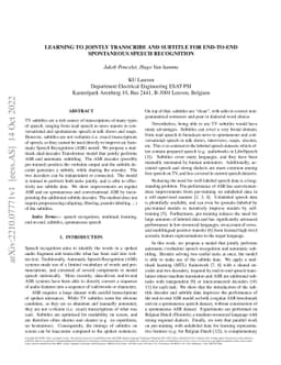 Learning to Jointly Transcribe and Subtitle for End-to-End Spontaneous
  Speech Recognition