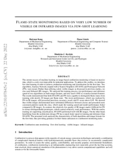 Flame-state monitoring based on very low number of visible or infrared
  images via few-shot learning