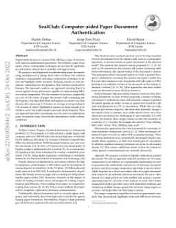 SealClub: Computer-aided Paper Document Authentication