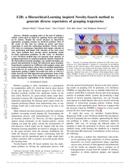 E2R: a Hierarchical-Learning inspired Novelty-Search method to generate
  diverse repertoires of grasping trajectories