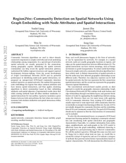 Region2Vec: Community Detection on Spatial Networks Using Graph
  Embedding with Node Attributes and Spatial Interactions
